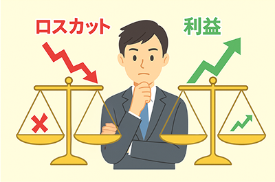 ロスカットと利益のイラスト
